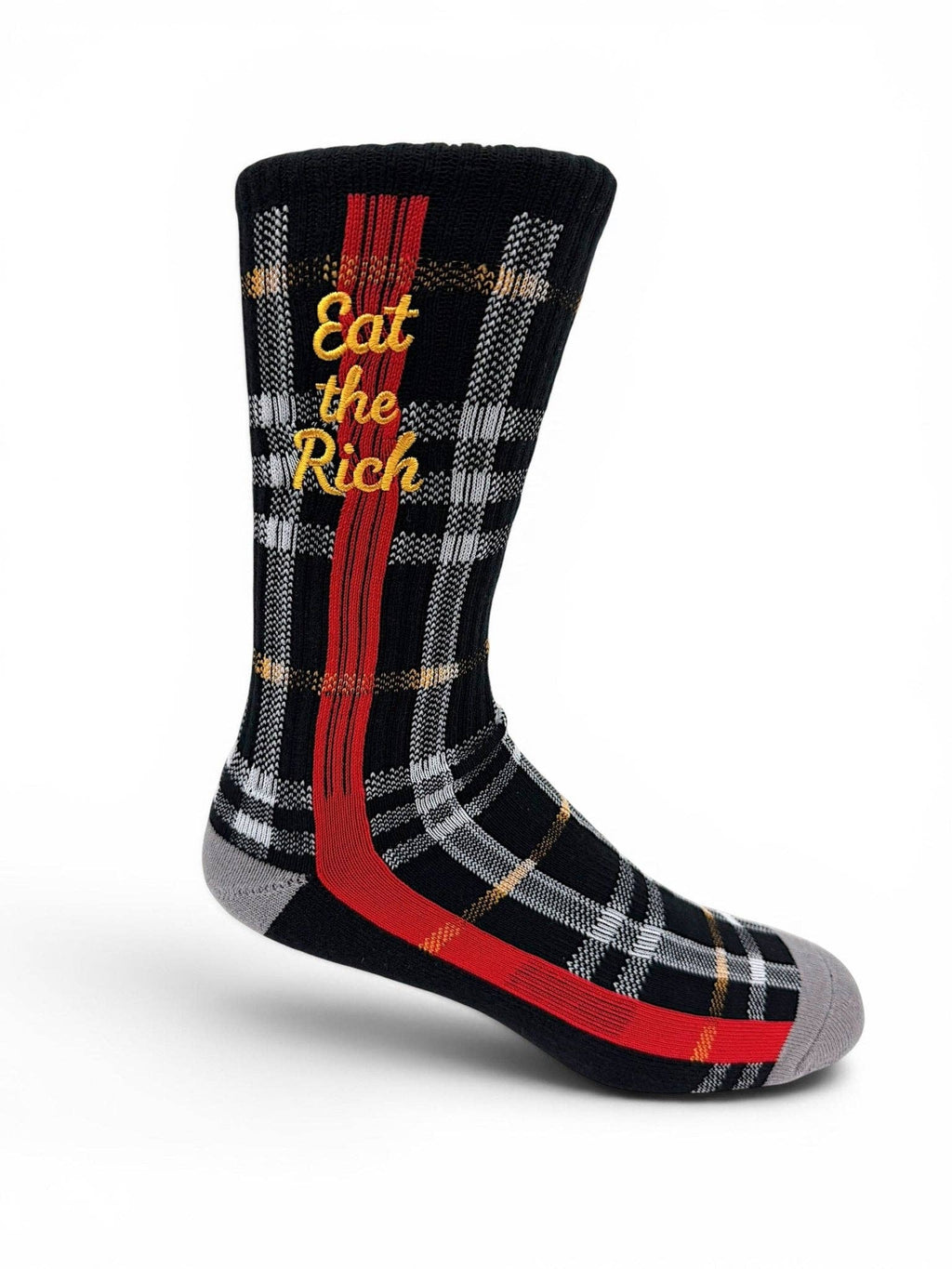 "Eat The Rich" Embroidered Crew Socks
