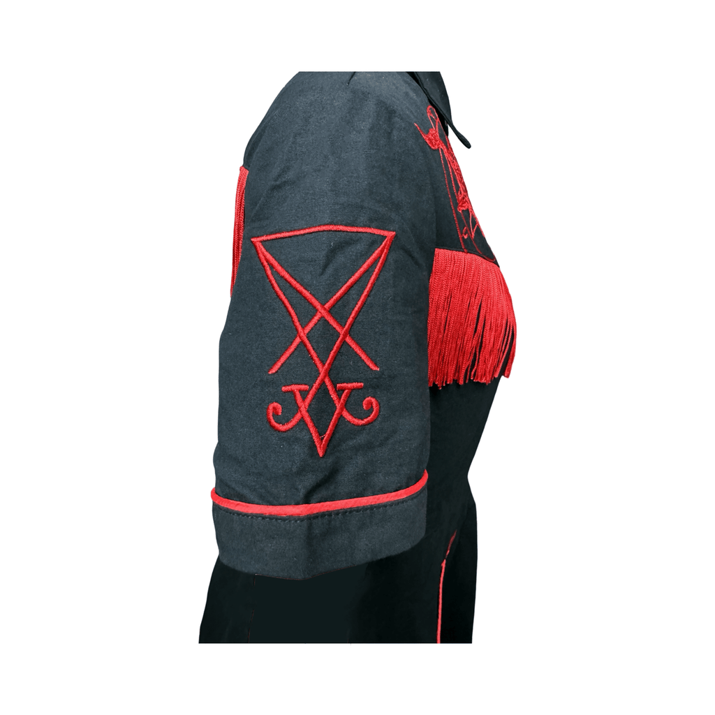 The Y'allternative Collection Baphomet Embroidered Western Tassel Dress - Pre-Order
