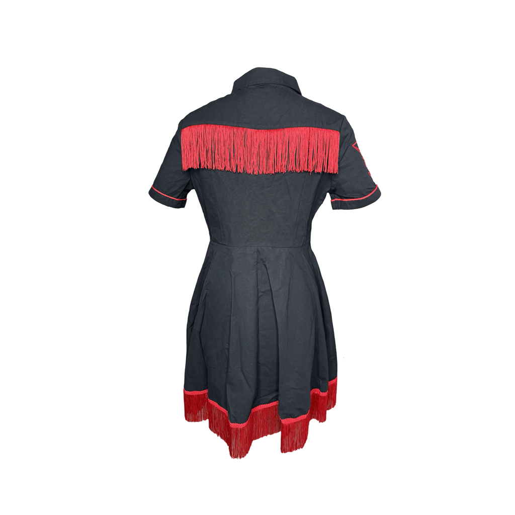 The Y'allternative Collection Baphomet Embroidered Western Tassel Dress - Pre-Order