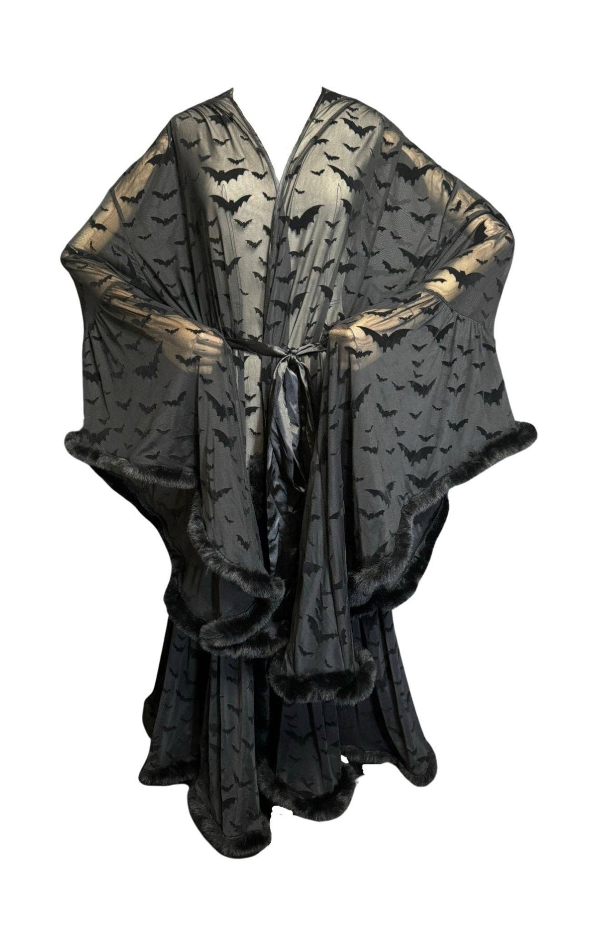 Black Draculina Feathered Robe- Pre-Order
