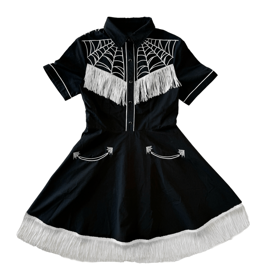 The Y'allternative Spider Web Embroidered Western Tassel Dress Pre-Order