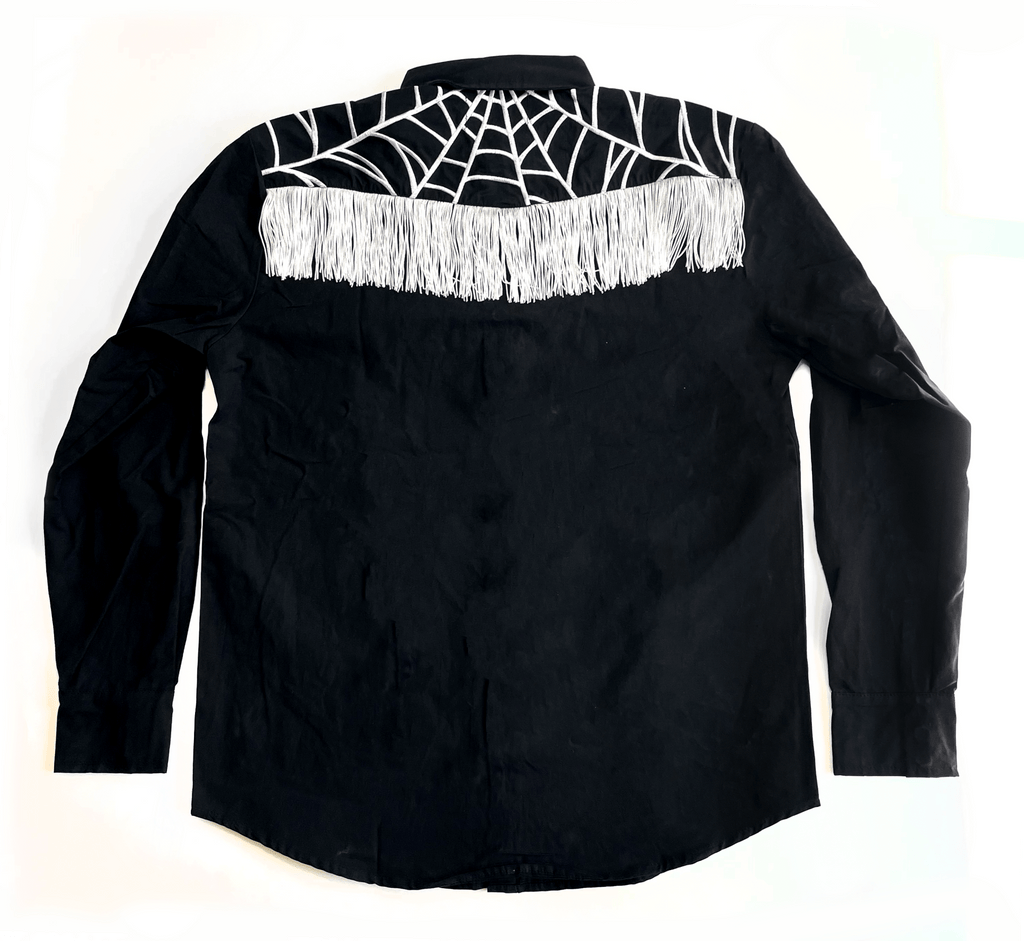 The Y'allternative Collection Spider Web Embroidered Western Tassel Shirt Pre-Order