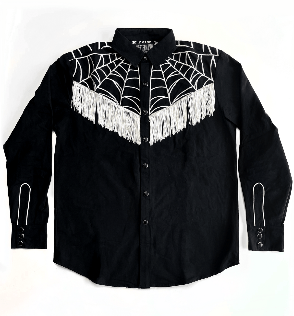 The Y'allternative Collection Spider Web Embroidered Western Tassel Shirt Pre-Order
